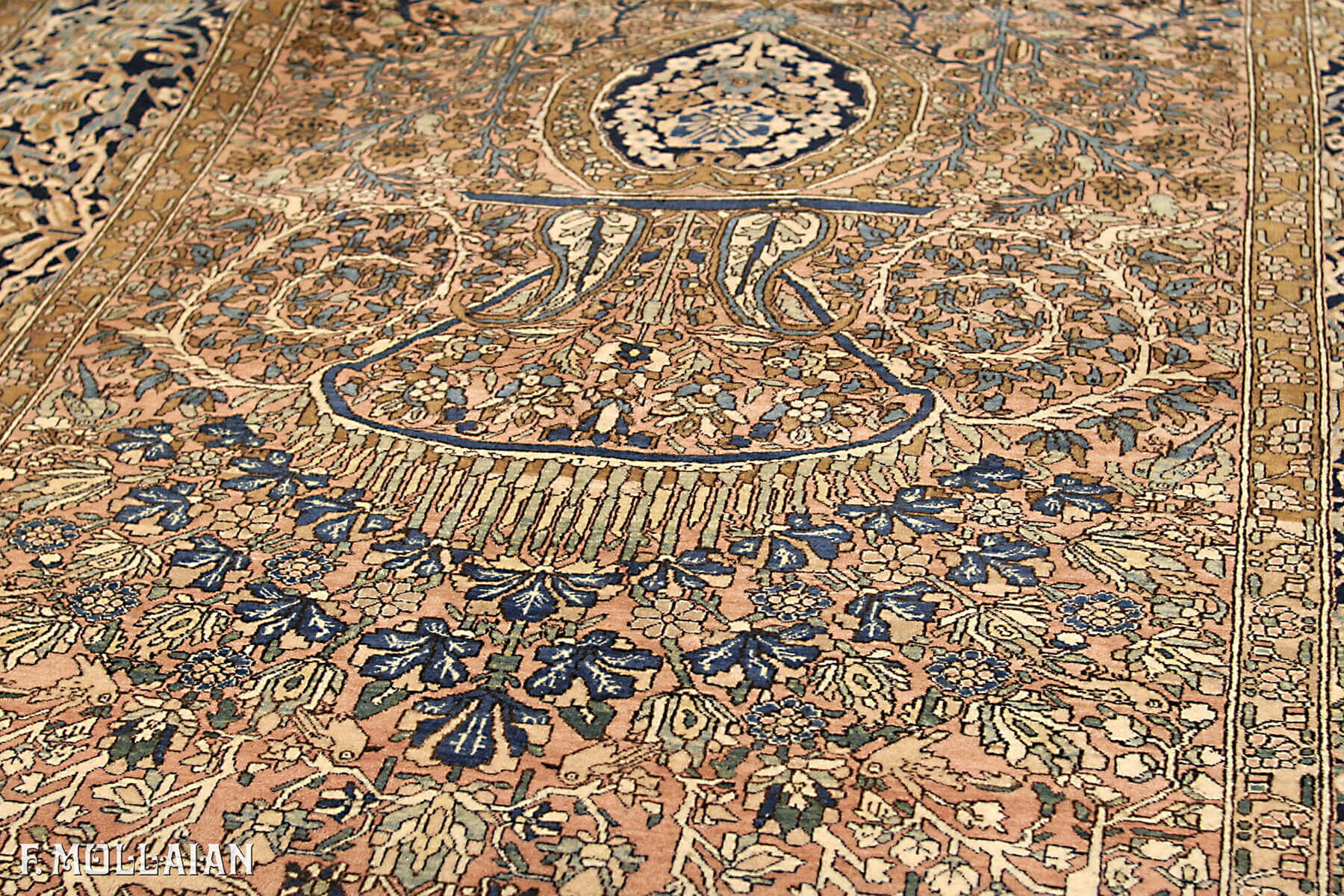 Alfombra Persa Antigua Kashan Mohtasham n°:77941749